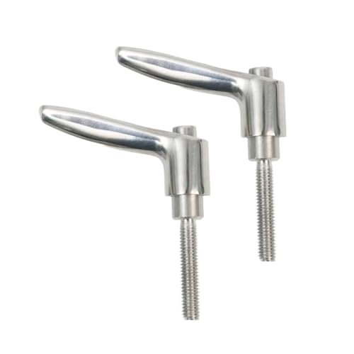 ORICALCHASM 2er-Pack M10 304 Edelstahl Außengewindebolzen Handknöpfe Verstellbarer Klemmhebelgriff(M10*40 female)