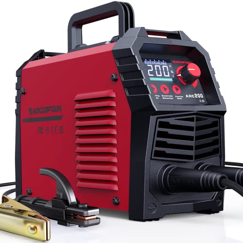 ARCCAPTAIN ARC 200 Schweißgerät: 200A IGBT DC Schweissgerät mit LED-Anzeige, Synergetische Steuerung Lift Wig Tragbar...
