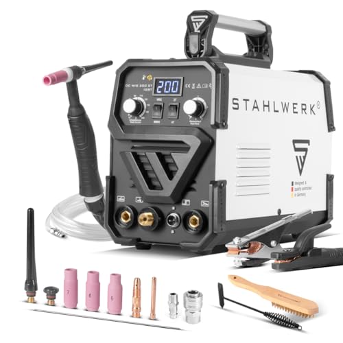 STAHLWERK Schweißgerät 2 in 1 Kombi DC WIG 200 ST IGBT - WIG MMA, 200 Ampere, HF-Zündung, Hotstart, Anti-Stick, für...