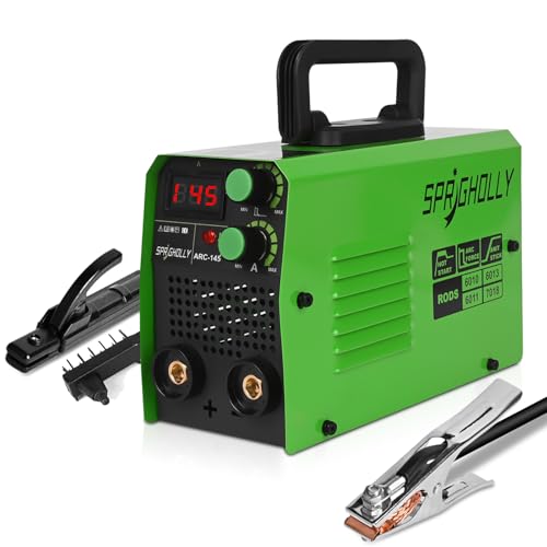 Mini Elektroden Schweißgerät 230V 145A, Stick/Lift TIG 2 in 1, mit hochwertiger Erdungsklemme, IGBT Inverter & LED...