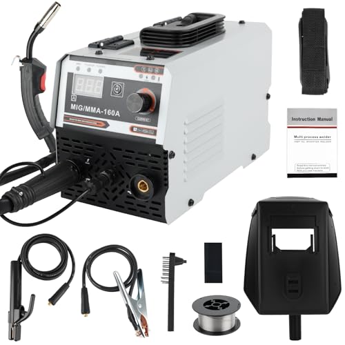 Fülldraht Schweissgerät Ohne Gas, Tragbar Elektroden Schweißgerät, 220V 3-in-1-Mehrprozessschweißgerät, Mit 1kg...