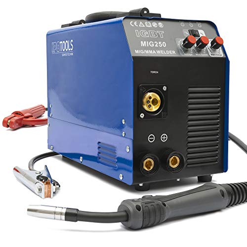 IPOTOOLS MIG-250 4in1 MIG MAG Schweißgerät - Schutzgas Schweissgerät mit 250 Ampere Inverter...