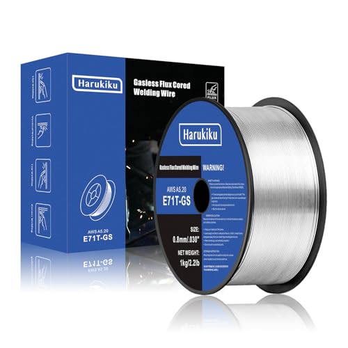 HARUKIKU Fülldraht 0.8mm 1KG - E71T-GS Schweißdraht für Fülldraht Schweißgerät ohne Gas, Drahtrolle D100, 1 Rollen