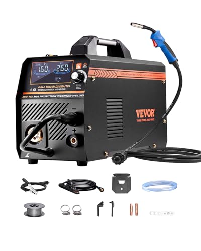 VEVOR MIG-Schweißgerät, 160 A Welder, synergetische MIG-Schweißmaschine, 4-in-1-Gas/MIG/MMA/Lift...