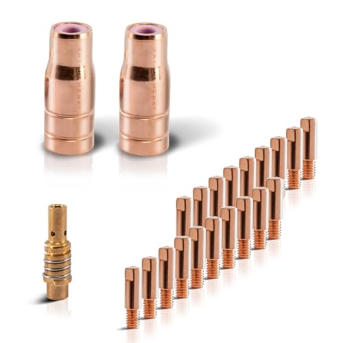 STAHLWERK FLUX AK15/MB15 AK14/MB14 Verschleißteile Set | 23-teiliges Original Schweißzubehör Set mit Fülldrahtdüsen...