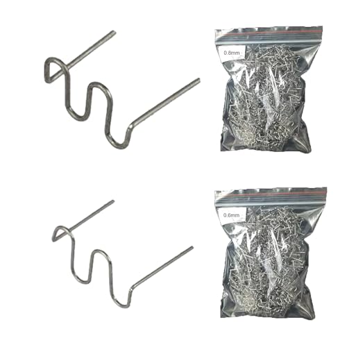 Edelstahl Hot Staples,HPiano 1000 Stück Kunstoff Schweißgerät,Schweißstäbe Klammern 0,8mm / 0,6mm Welder Staple...