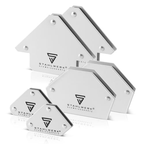 STAHLWERK 6 × Magnet-Schweißwinkel Magnetwinkel Schweißmagnet 30° x 45° x 60° x 75° x 90° x 135°, 2 x 4 kg / 9...