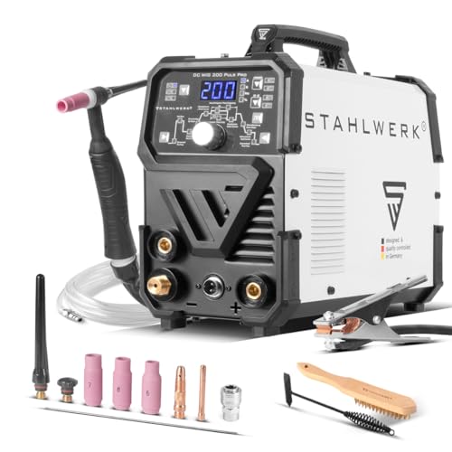 STAHLWERK Schweißgerät 2 in 1 Kombi DC WIG 200 Puls Pro - digital, WIG & MMA (E-Hand) bis 200 A, Pulsfunktion,...