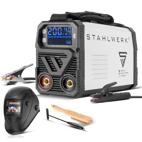 STAHLWERK Schweißgerät Vollausstattung ARC 200 MD Digital - DC MMA, E-Hand, Lift-TIG Inverter mit 200 A, Single Board...