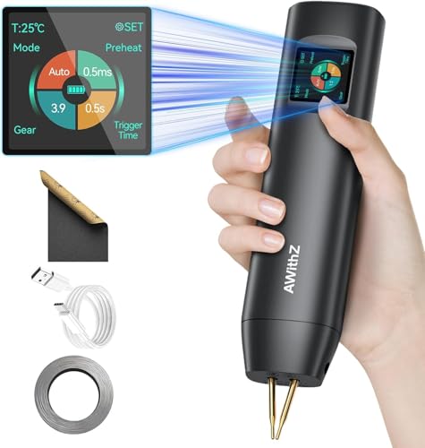 Akku-Punktschweißgerät, AWithZ1,5 Zoll LCD 99-Gang einstellbares Hand-Punktschweißgerät, tragbarer Punktschweißer...