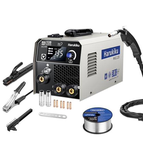 Harukiku135A Fülldraht Schweißgerät Ohne Gas,3-in-1 Elektroden Schweißgerät (Flux MIG/ARC,MMA/Lift WIG),mit...