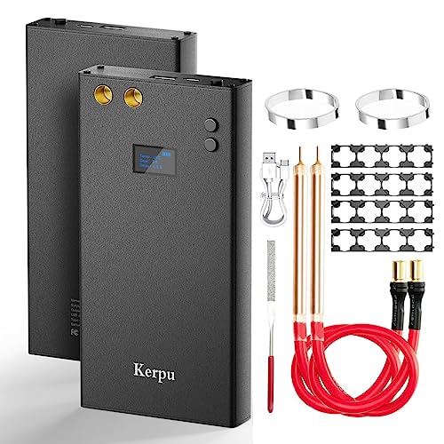 Akku-Punktschweißgerät, Kerpu Mini-Punktschweißgerät mit LCD-Bildschirm, 7500mAh Batterie 70-Gänge justierbar für...