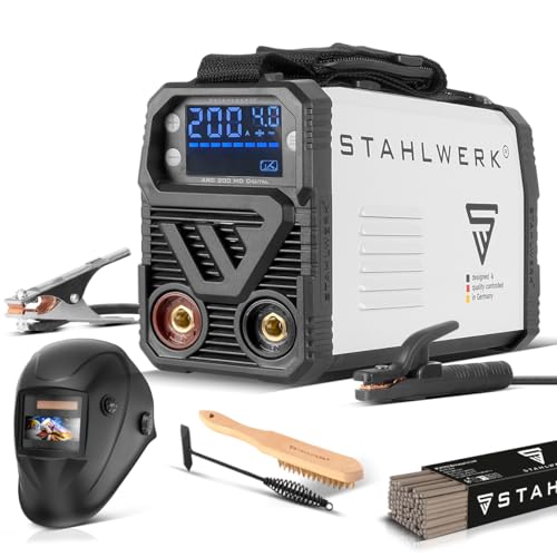 STAHLWERK Schweißgerät Vollausstattung ARC 200 MD Digital - DC MMA, E-Hand, Lift-TIG Inverter mit 200 A, Single Board...