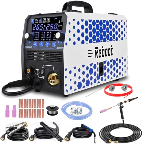 Reboot Schweißgerät 6 in 1 Mig 250A Gas/gasloser Mma/Lift WI/Spool Gun/2T/4T 230V IGBT Inverter Schweiß Maschine,Der...
