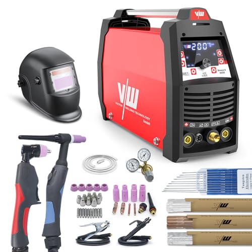 VECTOR WELDING New York 2500D AC/DC WIG Schweißgerät SET 200A + 50A Plasmaschneider | Digital Display, HF-Zündung,...