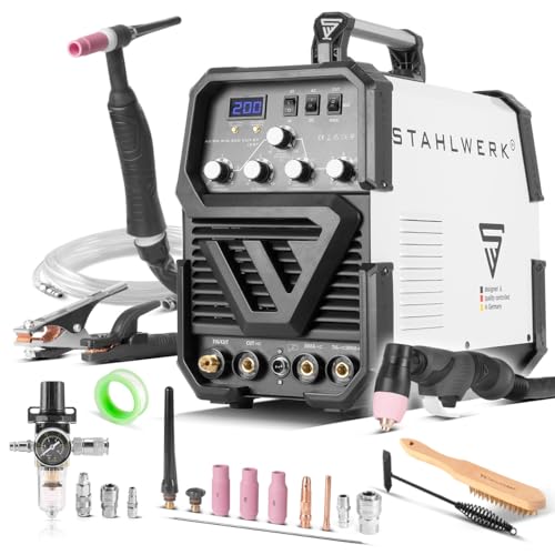 STAHLWERK Schweißgerät 3 in 1 Kombi AC/DC WIG 200 Plasma ST IGBT - WIG & MMA bis 200 A, Plasmaschneiden bis 50 A,...