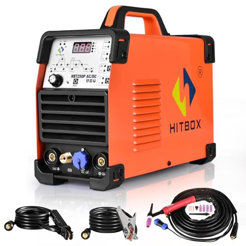 HITBOX 4-in-1 WIG Schweißgerät AC/DC, 200A, Pulsfunktion, IGBT Invertertechnologie, 2T/4T Digitalsteuerung, geeignet...